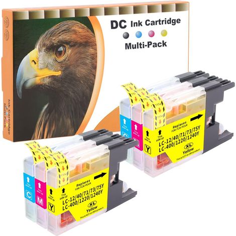 Cartouche d'encre Compatible pour Brother LC-1220 LC-1240 XL pour Brother DCP-J525W DCP-J725DW DCP-J925DW MFC-J280W MFC-J430W MFC-J425W MFC-J435W MFC-J5910DW MFC-J625DW MFC-J6510DW (6-Pack) (1/5)