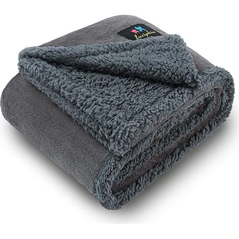 Coperta impermeabile per cani, coperta lavabile per cani e gatti, taglia grande, coperta lavabile per cani, pile sherpa, grigio chiaro, S (71 x 102 cm) (1/5)