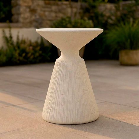 Mesita auxiliar 40 cm efecto piedra Terraza Crème (1/5)