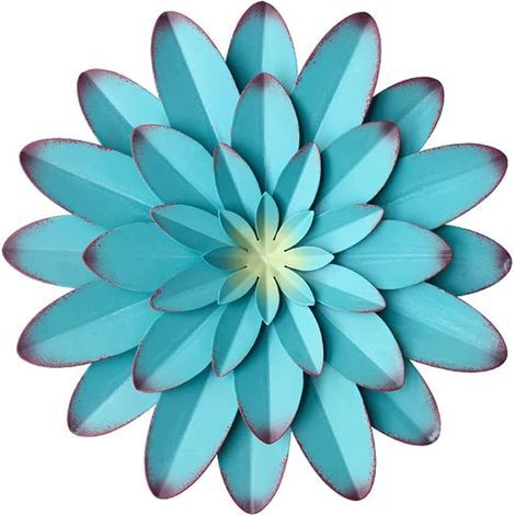 Metallblumen-Wanddekoration – 30 cm – Für drinnen und draußen – Wohnzimmer, Schlafzimmer, Badezimmer, Garten – 1 Stück (1/5)