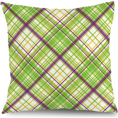 Housse de coussin motif carreaux, décoration canapé-lit intérieur,45×45cm (1/5)