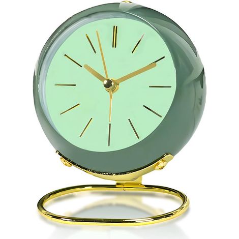 Reloj despertador analógico sin tictac: relojes despertadores analógicos retro con luz nocturna，reloj de mesa vintage silencioso (1/5)