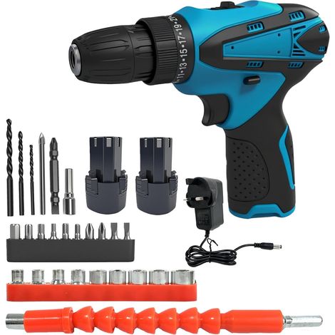 Trapano Avvitatore Batteria 12V, Trapano a percussione 45 Nm, Batteria 3,0 Ah, Coppia 25+1, 2 velocità, con illuminazione LED, per riparazioni domestiche (1/5)