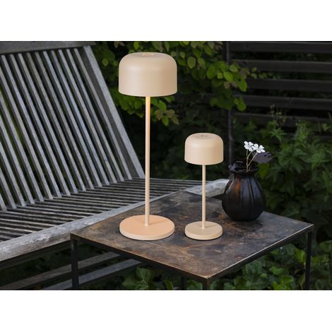 SET Akku Tischleuchten per USB aufladbar, Beige Höhe 20cm & 36cm (1/5)