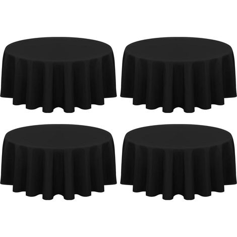 Lot de 4 sets de table ronds noirs 229 cm Polyester, infroissable, lavable