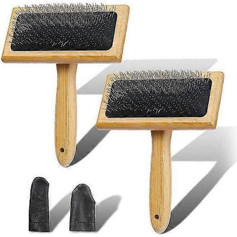 Wollkämme (Stücke) aus Holz, geeignet für Wolle und Fasern, Kardierbürste aus Holz, geeignet zum Filzen und Spinnen von Wolle (1/5)
