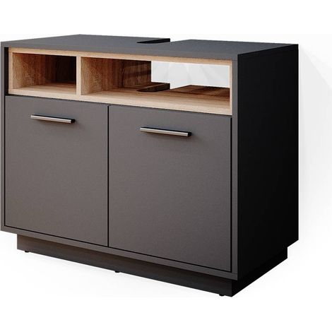 Meuble sous vasque simple Beatrice, Anthracite, 80 x 64 cm, Vicco