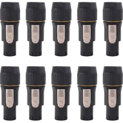 Lot de 10 connecteurs jack à verrouillage 3 broches NAC3FX-W NAC3MX-W, matériau PA66, indice de protection IP65. (1/5)