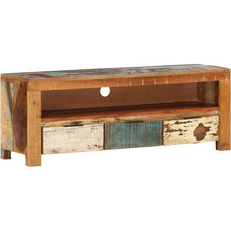 TV-Schrank 110x30x40 cm Altholz Massiv
