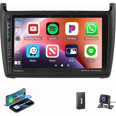 Pour VW Polo 6R 6C 2009-2017 9" Carplay Autoradio Android 15 GPS WIFI Type-C 2+64G DAB CAM (1/5)