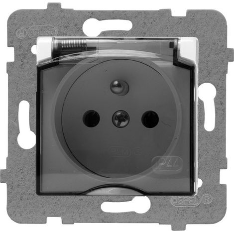 Enchufe hermético individual Z/U blanco ahumado con solapa anticongelante - E+PL-57787