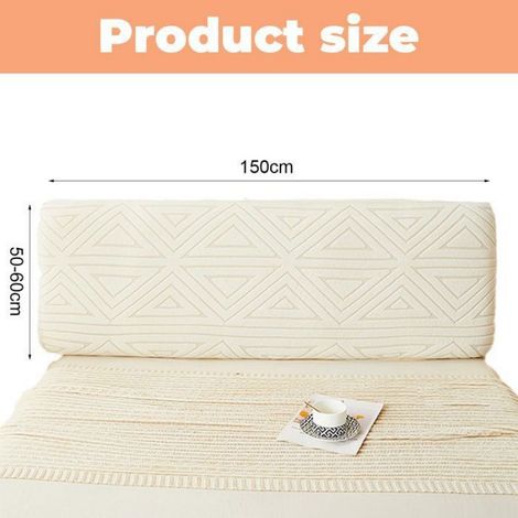 Housse de Tête de Lit - Jacquard - Extensible - Protection Anti-Poussière - Polyester - Lavable en Machine - 1 Pièce (1/5)