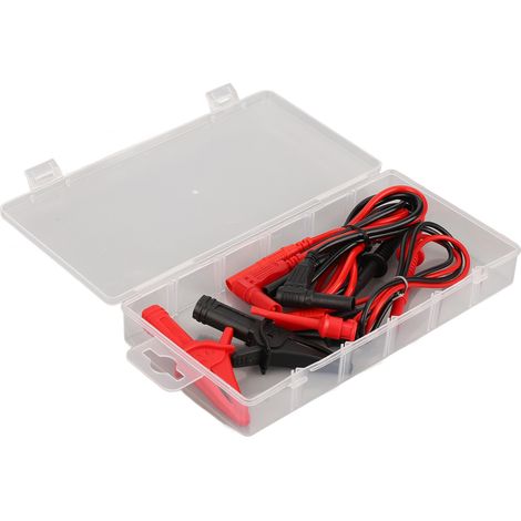 Multimeter-Messleitungen-Set, elektronische Klemmen, Messing, PVC, PA, stabile Leitfähigkeit, genaue Messung, rot, schwarz, Testhaken-Set (1/5)