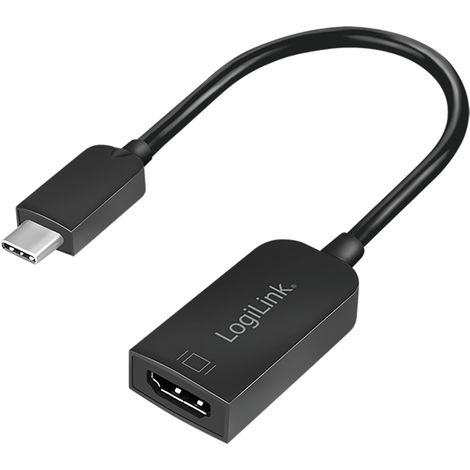 USB-C-auf-HDMI-Adapter (Buchse) 4K LogiLink 0,15 m HDMI 1.4 UHD 3840×2160 30Hz (1/2)