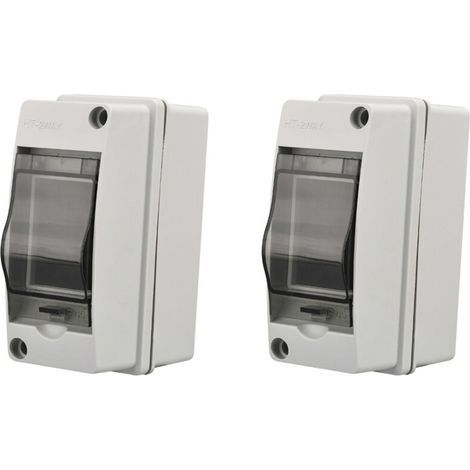2 pack Coffret Electrique Etanche Exterieur IP65, 2 Modules, ABS de Surface en Plastique, Boite de Boitier Etanche Electrique Exterieur, Armoire de Contrôle, Coffret Modulaire Boitier de Jonct (1/4)