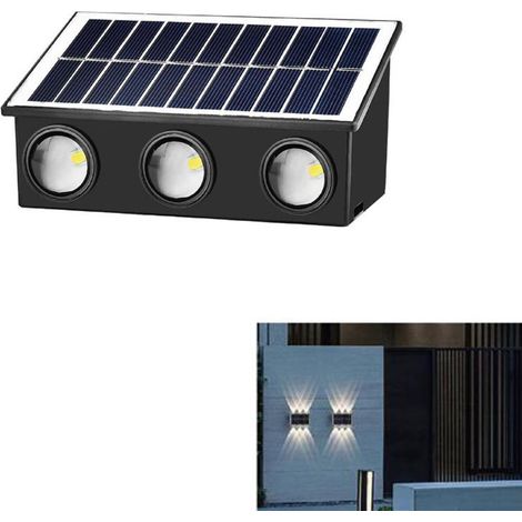 APPLIQUE 6 LED MURALE SOLAIRE IP65 BLANC FROID JARDIN TE-B0574
