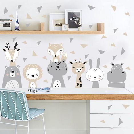 lot De 2 Autocollants Muraux En Pvc Mignon Fauve Lion Animal Maternelle Salon Chambre Dcor Auto-adhsif Art (1/5)