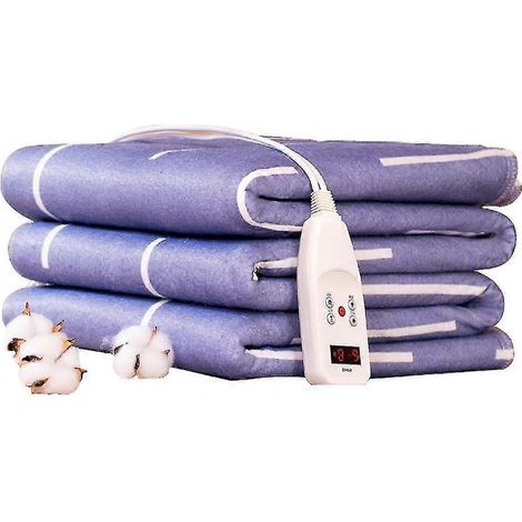 Couverture chauffante électrique douce à double contrôle Lavable 20 niveaux de chaleur 160 cm x 71 cm (1/5)