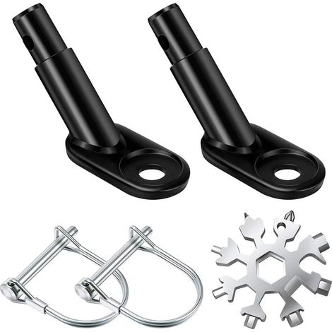 2 juegos de conectores para remolque de bicicleta Aicer, adaptador de enganche para remolque de bicicleta, montaje con herramienta multiusos Snowflake 18 en 1