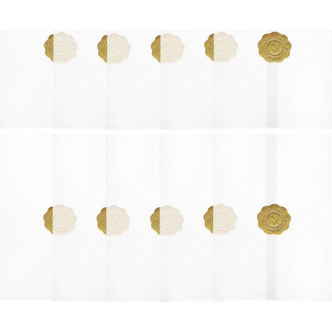 lot de cartes translucides, enveloppes multi-usages, enveloppes pour cartes de fête avec autocollants-18.00X12.90X0.10CM-White