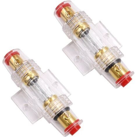 Porte-fusible en ligne 2 pièces, porte-fusible 60A Protection de sécurité de l'alimentation audio de voiture pour compresseur d'amplificateur d'alarme audio de voiture