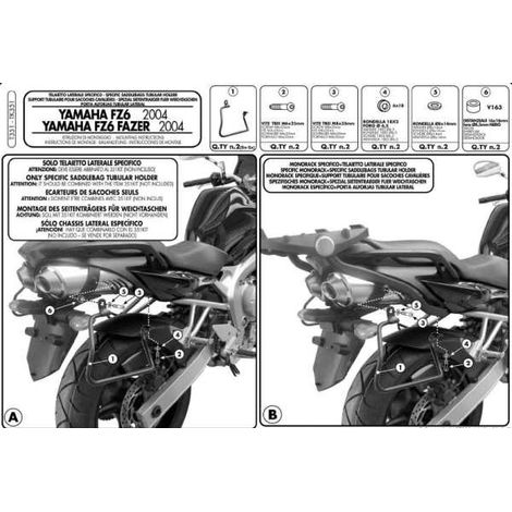 Kappa Rahmen POD Seitentaschen (Packtaschen) Yamaha FZ6