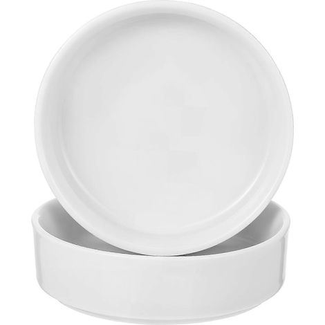 Lot de 2 soucoupes en céramique pour pots de fleurs, récupérateurs d'eau, plateaux ronds en céramique pour plantes d'intérieur, plateaux d'égouttage. (1/3)