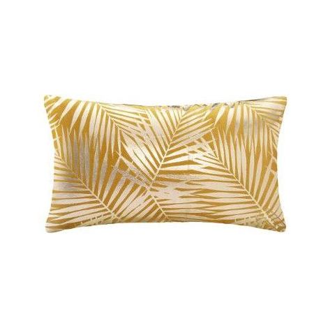 Coussin en velours jaune moutarde tressé 30x50cm - Atmosphera Créateur d'Intérieur (1/6)