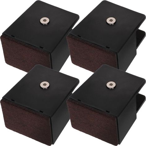 Rehausseurs de pieds bureau et lit, lot 4, blocs réglables, hauteur 37 mm, patins protection pour (1/5)