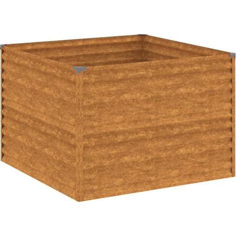 Lit surélevé de jardin 100x100x69 cm acier corten vidaXL (1/5)