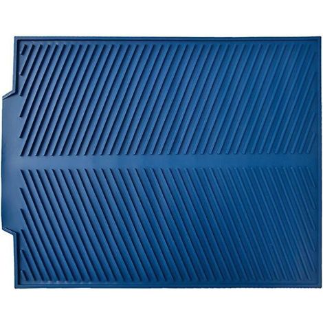 Tapis d'égouttage en plastique bleu pour fond d'évier, 43 x 33,5 cm (1/5)