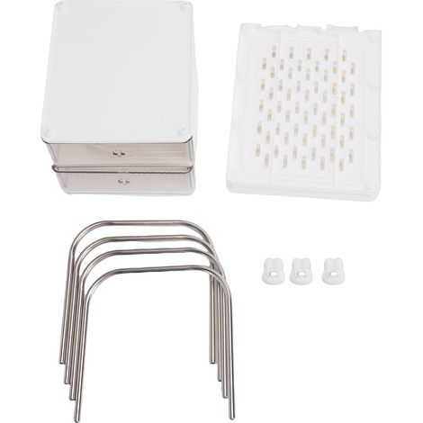 Organiseur de bureau avec serre-livres, boîte de rangement de bureau multifonctionnelle, étagère de bureau pour fournitures scolaires et de maison, blanc (1/5)