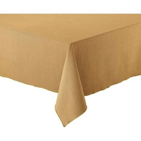 Nappe de Table Carrée en Coton Recyclé pour Cuisine et Salle à Manger Cannelle 140 x 140 cm - PANGIVO