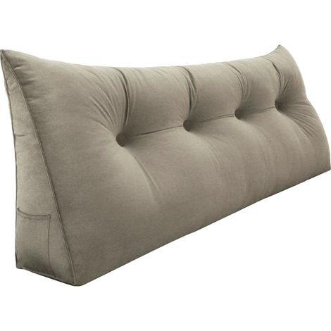 VERCART Grande cuscino per la lettura a cuneo, cuscino lungo per la schiena, cuscino decorativo per la testata del letto, cuscino triangolare per il posizionamento del corpo per il daybed o il divano