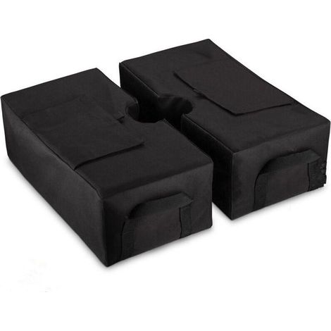 2pcs Sac de Poids de Base pour Parasol, 45,7 cm Sac de Sable pour Parasol, Jardin, Patio, Extérieur,Installation Facile (Noir) (1/4)