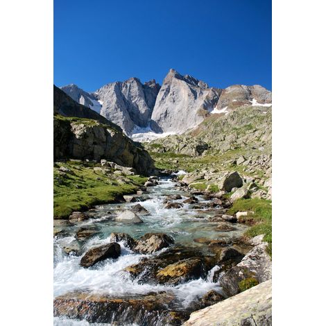 Tableau sur toile rivière de Vignemale 45x65 cm - Impression sur Toile Murale Décorative - Image imprimée en HD sur Toile - Toile sur Châssis en Bois FSC - Fabriqué en France (1/4)