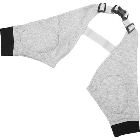 Manchon de récupération pour chien, souple, respirant, stable et ajustable, protège-pattes avant des blessures, gris et noir, taille L. (1/5)