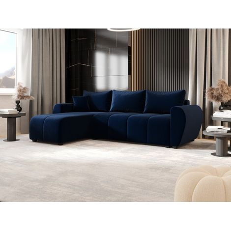 Tendencio – Canapé d’angle convertible 3 places – Dimensions 246x145x82 cm – Couchage 200x140 cm – Rangement intégré – Design moderne (1/2)