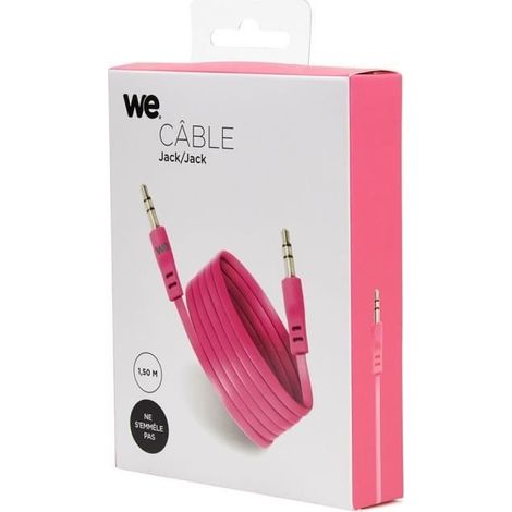 C ble Jack/Jack M/M plat 1.50m - fushia 3.5mm