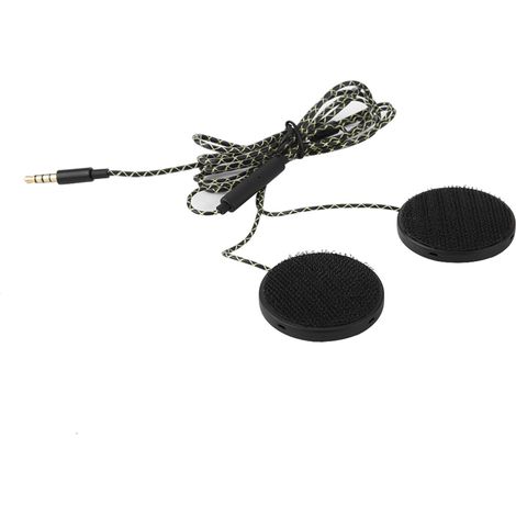 Écouteurs haut-parleurs pour casque moto ABS noir 3.5mm 1.2m mains libres 1 paire (1/5)
