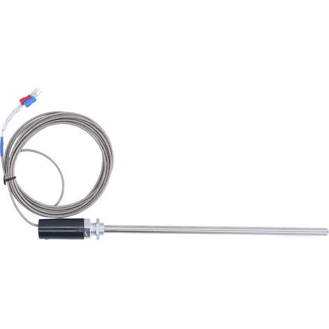 Capteur thermocouple type K pour cheminée, acier inoxydable, résistant et durable, plage de température 0°C à 400°C, longueur approximative 3 m, usage polyvalent (1/5)