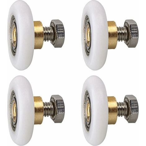 Rouleau de porte de douche 27mm, Rouleau Roulette Roue pour Porte de Douche Roulettes Coulissantes Porte Roue de Remplacement pour Rouleau 4 pièces (27MM) READCLY (1/5)