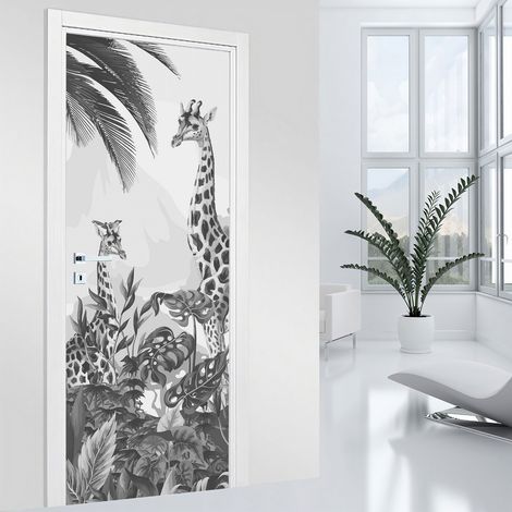 Stickers pour porte - Girafes - 63 x 205 cm - Adhésif MAT (1/2)