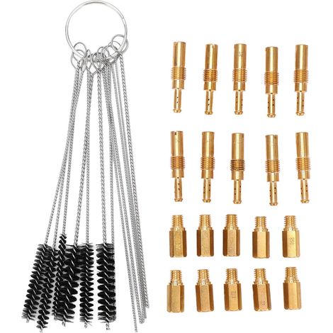 32 cartouches de pression de gicleur principal pour carburateurs avec brosse pour le nettoyage des carburateurs des VTT Kawasaki et des saletés. (1/5)