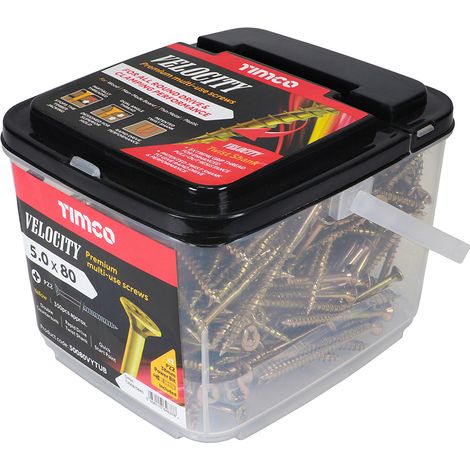 TIMCO Velocity Premium Multi-Use Countersunk Gold Woodscrews - 5.0 x 80