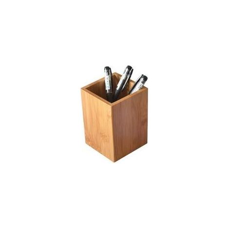 Support de porte-crayon en bois de bambou pour stylo de bureau (1/4)