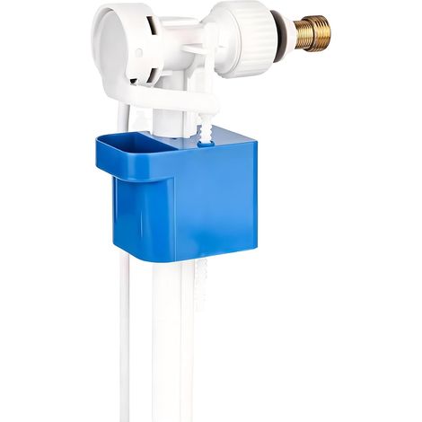 Vanne de remplissage pour réservoir de chasse d'eau G3/8" et G1/2" - Raccordement en laiton - Pièces de rechange - Quantité d'eau réglable pour toilettes en plastique et en porcelaine (1/5)