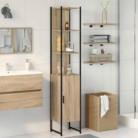 vidaXL Mobile da Bagno Sonoma 33 x 33 x 185,5 cm Legno