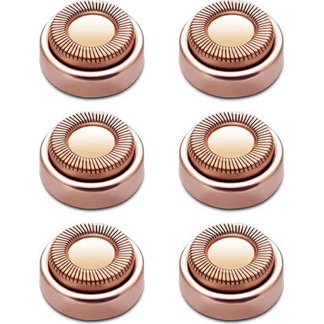 Lot de 6 têtes de rechange pour épilateur visage, lames de rechange pour une finition impeccable, double anneau-AquaForge (1/5)