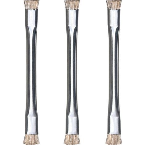 Lot de 3 brosses de nettoyage doubles à poils durs, brosses de nettoyage pour la réparation des pastilles de soudure des cartes mères de téléphones portables, brosse en fil d'acier à poils durs en soi (1/4)